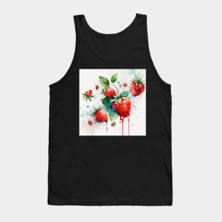 Berry Splash Watercolor Summer Tank Top